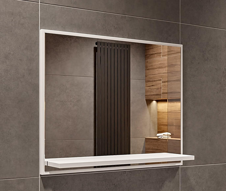 HAJDUK FURNITURE Badspiegel mit Ablage Weiss - H:50 x B: 60 cm - Bathroom Mirror - Moderner Badezimm