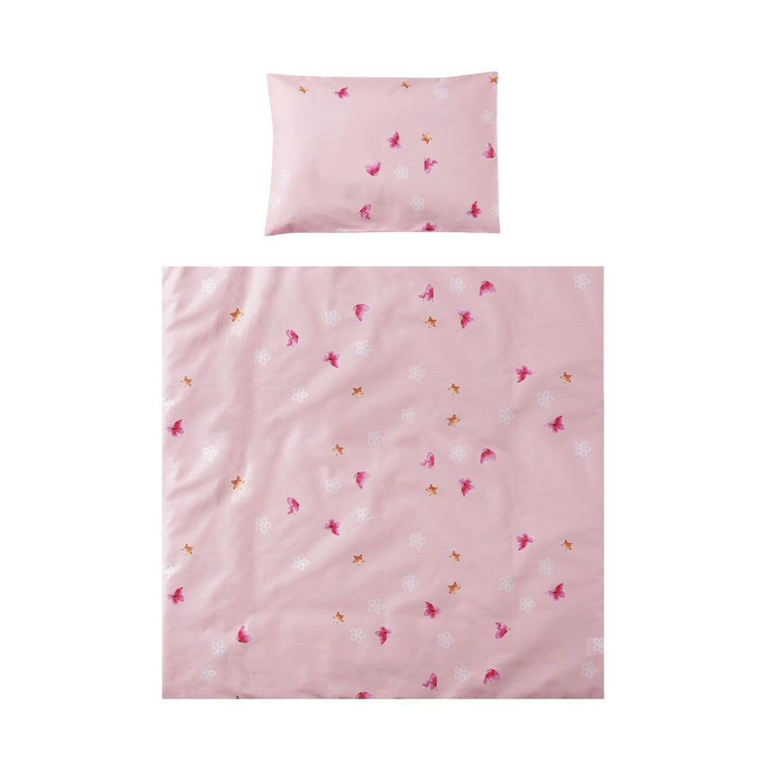 Lorelli Babybettwäsche-Set Eva 5-tlg Decke 75 x 75 cm, Kissen 29 x 42 cm, Bezüge pink, Pink