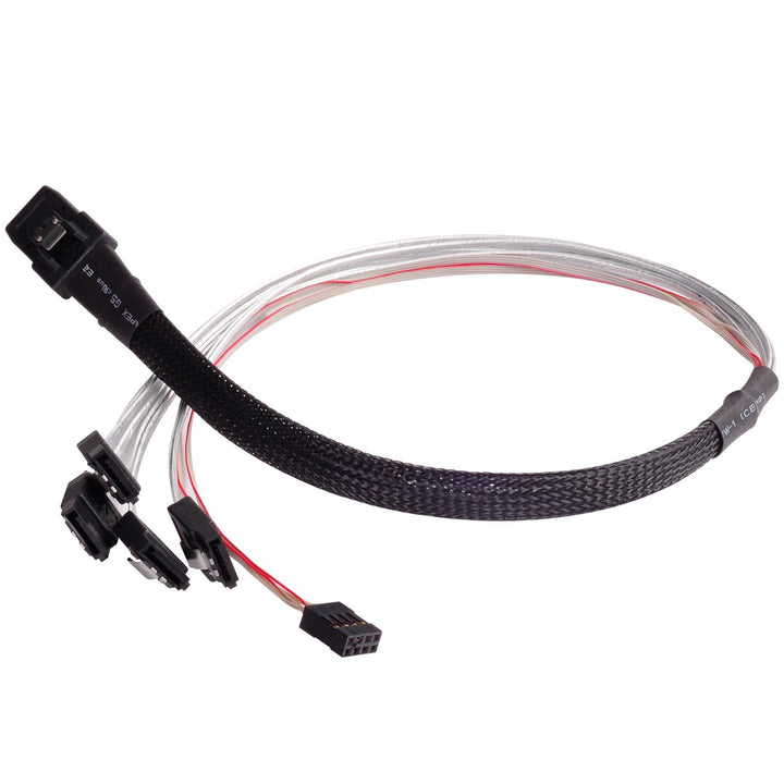 SilverStone SST-CPS03 - Internes Mini SAS zu SATA Kabel, 36pin SFF8087 Stecker(HOST) zu 4x 7pin SATA