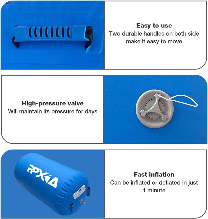 PPXIA Air Roll Aufblasbare Roller, Gym Air Barrel Luft Rollen Gymnastic Zylinder, Gymnastikmatte Tum
