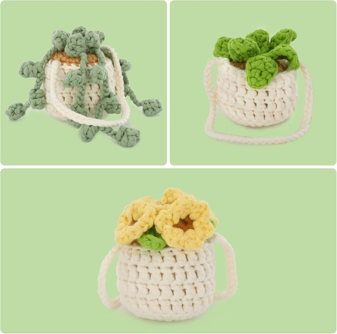 CrochetBox Komplettes Häkelset für Anfänger, Hängepflanze Häkelset, Video-Tutorial einbeziehen, Anle