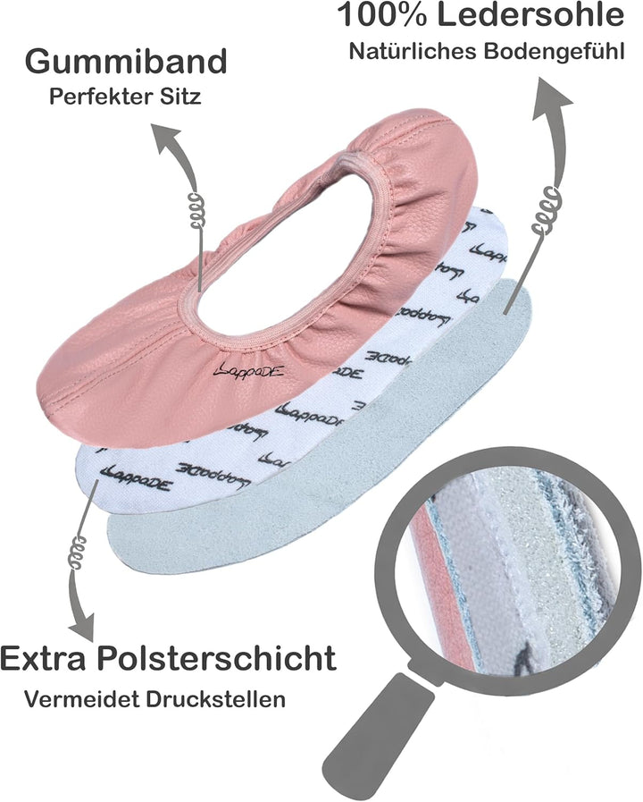 Lappade Schwarz, Weiss, Jeansblau, Rosa, Lila, Rot Gymnastikschuhe, Schläppchen, Turnschläppchen mit
