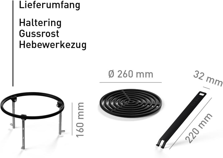 höfats - Bowl 57 Sear Grate - Gussrost Ø 26 für zusätzliche Grillfläche auf Bowl 57 mit Plancha Ring