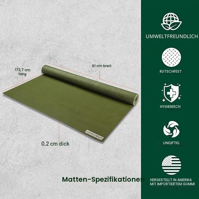 Jade Yoga Voyager Yogamatte, 1,6 mm jadegrün, jadegrün