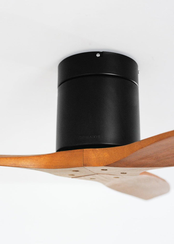 CREATE / WINDCALM M/Deckenventilator ABS Schwarz Dunkelholzflügel-Optik mit WLAN und Fernbedienung /