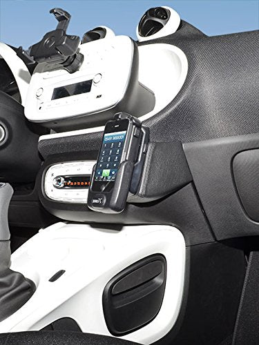 KUDA 1770 Halterung Echtleder schwarz für Smart ForTwo/ForFour (W453) ab 2014, 1770