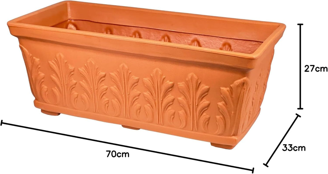 Mein-PFLANZTOPF - Blumentopf Mailand qualitativ hochwertiger Blumenkasten aus Kunststoff in Terrakot