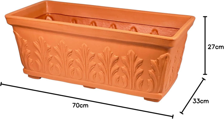 Mein-PFLANZTOPF - Blumentopf Mailand qualitativ hochwertiger Blumenkasten aus Kunststoff in Terrakot