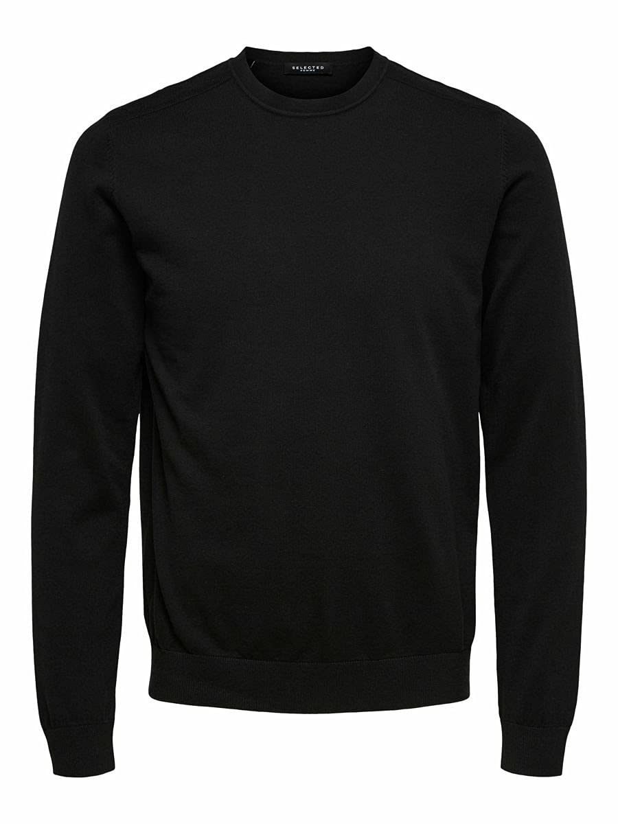 Selected Homme Male Strickpullover Langarm S Schwarz, S Schwarz