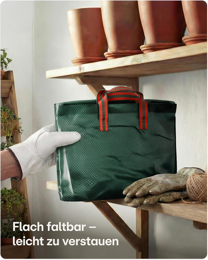 Praknu 3x Gartenabfallsack 300 Liter - Laubsack Mit 4 Reissfesten Griffen - Stabil - Faltbar - Wiede