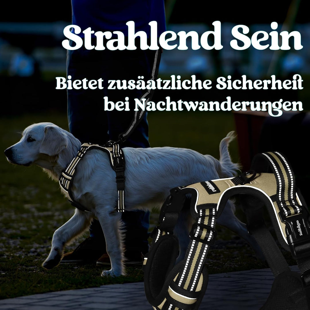 rabbitgoo Hundegeschirr Kleine Hunde, Verstellbare Geschirr Hund ohne Zug &amp; Würgen, Anti Zug hundege