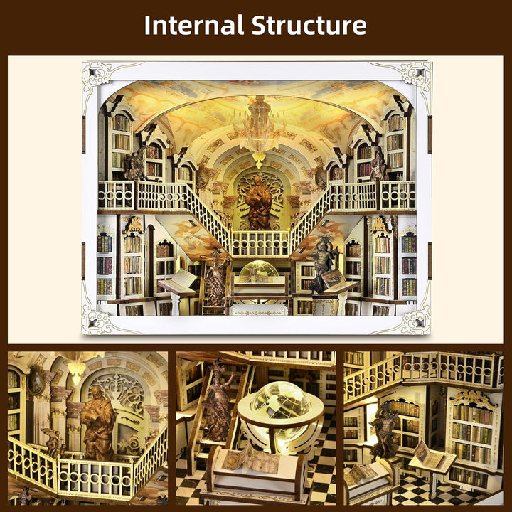 MiniCity Book Nook Kit, DIY Miniatur Puppenhaus Booknook Kit, 3D Holz Puzzle Buchstütze Bücherregal