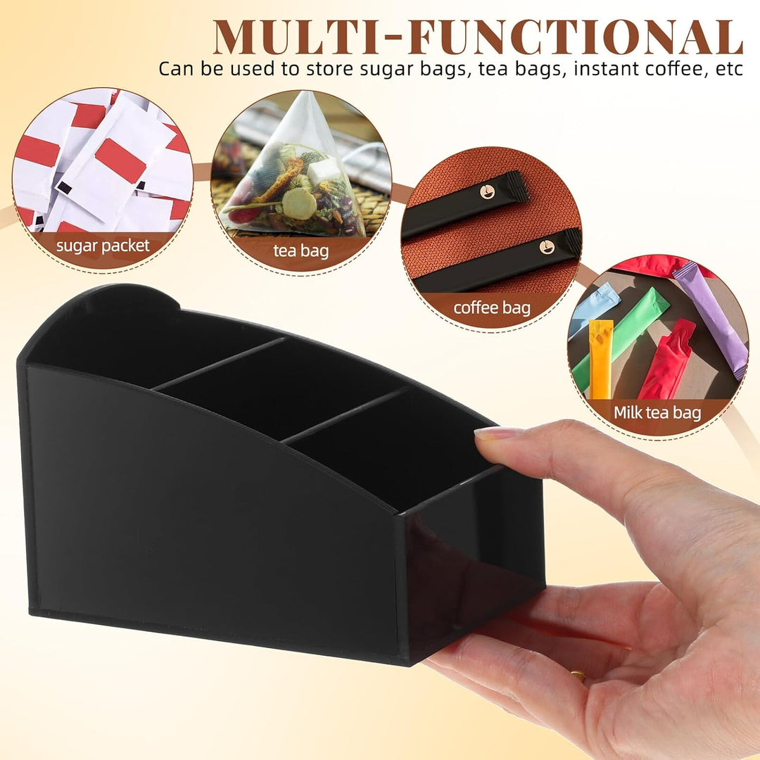 HOMSFOU 2 Stück Acryl Zuckerbeutel Organizer und Teebeutelhalter für Küche und Kaffeebar Vielseitige