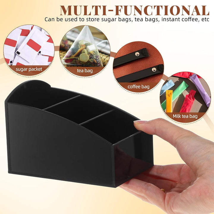 HOMSFOU 2 Stück Acryl Zuckerbeutel Organizer und Teebeutelhalter für Küche und Kaffeebar Vielseitige