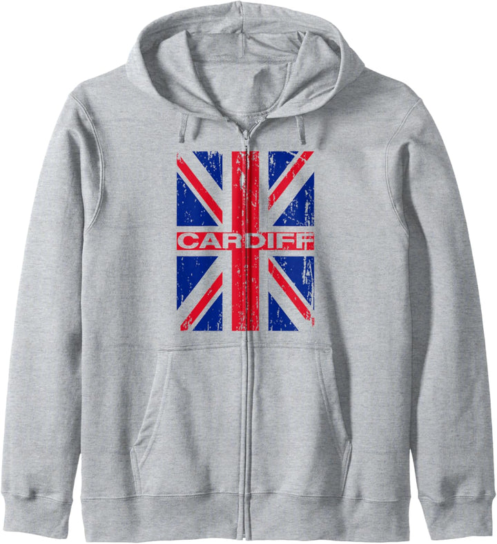 Cardiff British Flag Shirt Union Jack Grossbritannien UK Kapuzenjacke
