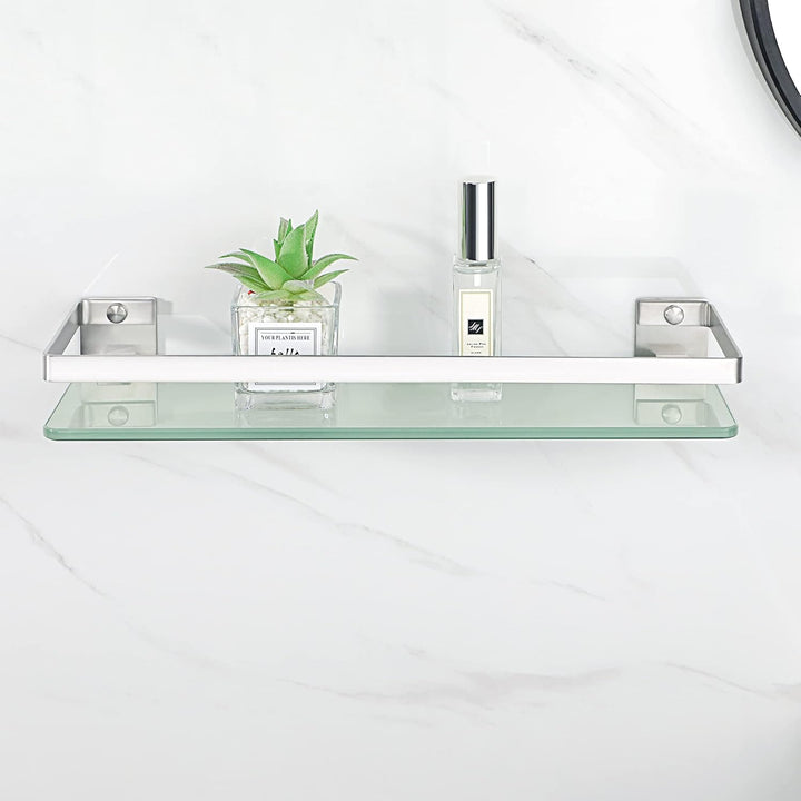 SAYAYO Duschablage Duschregal Edelstahl Glasregal Badezimmer Regal Gebürstete Shower Shelf Shampoo H