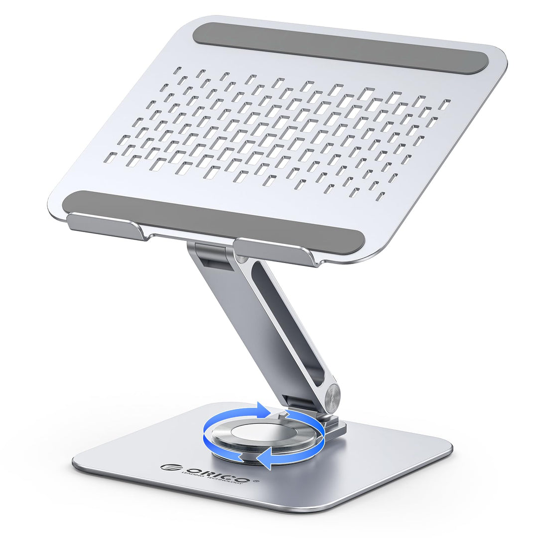 ORICO Laptop Ständer Höhenverstellbar mit 360° Drehsockel, Faltbarer Ergonomischer Notebook Ständer