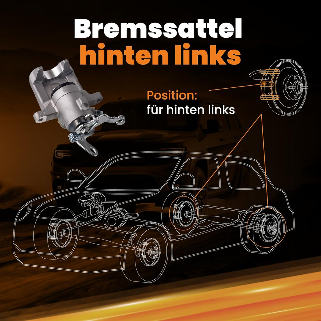 maXpeedingrods Bremszange Bremssattel Hinten Links für A3 8P1 Altea 5P1 Octavia
