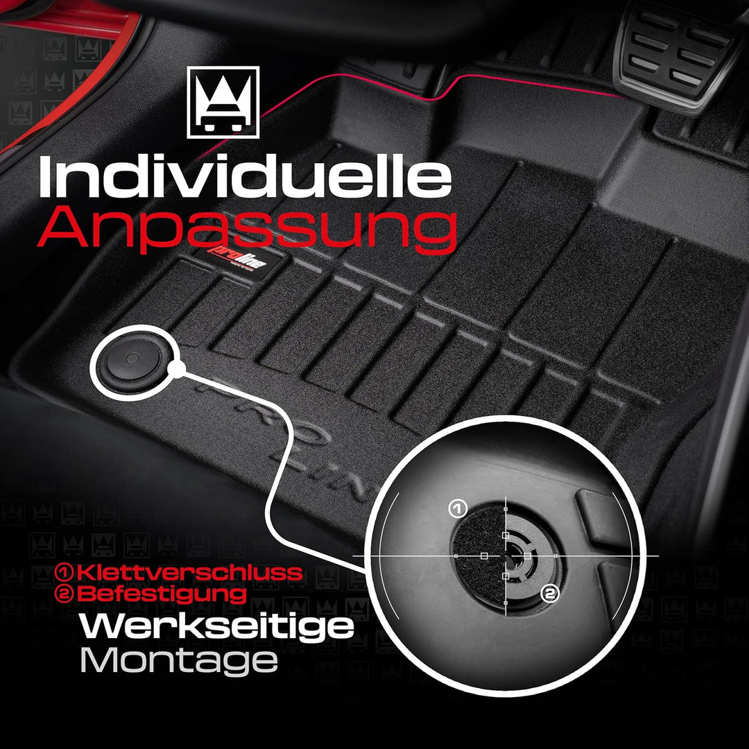 M MOTOS Gummimatten Auto Fussmatte passt für Dodge Grand Caravan V 2007-2020 Verbessern Sie Ihren Re