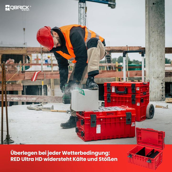 QBRICK SYSTEM Werkzeugkoffer Werkzeugkasten Leer Werkzeugkiste ONE 350 2.0 Expert RED Ultra HD Rot 6