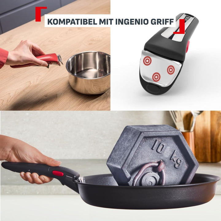 Tefal Ingenio Comfort Max 3-tlg. Pfannen-Set, Titanium Antihaftversiegelung, stapelbar, platzsparend