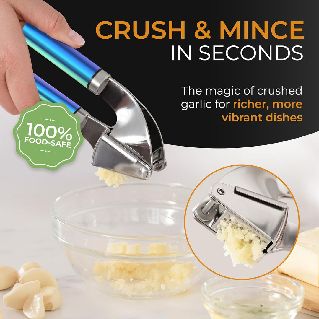 ORBLUE knoblauchpresse edelstahl [Premium] – knoblauch presse Professionelle Qualität, leicht zu rei
