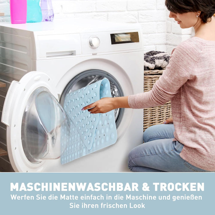 Duschmatte rutschfest Eckduschmatte 70 * 70cm, Duscheinlage Dreieckig mit Saugnäpfe für Eckdusche, D