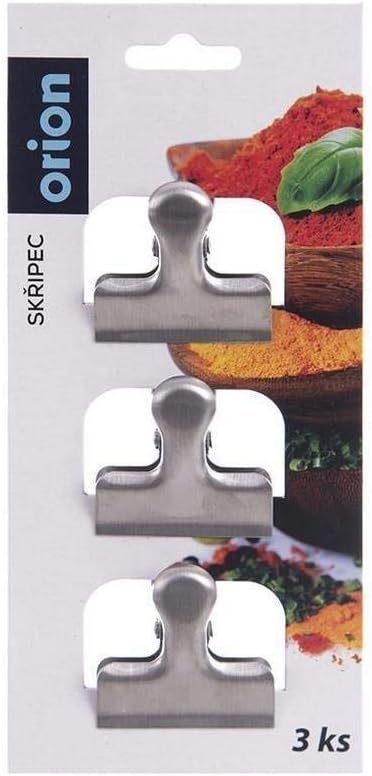 ORION GROUP | 4 cm, 3 Stück | Metall Clips Tüten Tütenclips Verschlussklammern Lebensmittel Edelstah