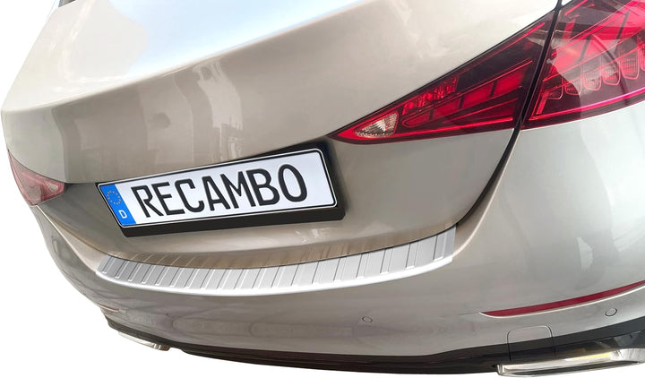 RECAMBO Ladekantenschutz Edelstahl matt gebürstet mit Textur - kompatibel für Mercedes C-Klasse Limo