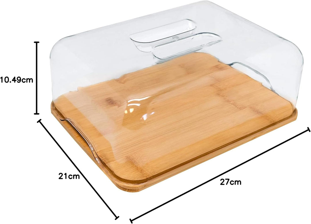 NERTHUS FIH 676 676 Käseplatte mit PVC, Holzkiste, ideal zum frischhalten ihrer käse, Bambus, Braun