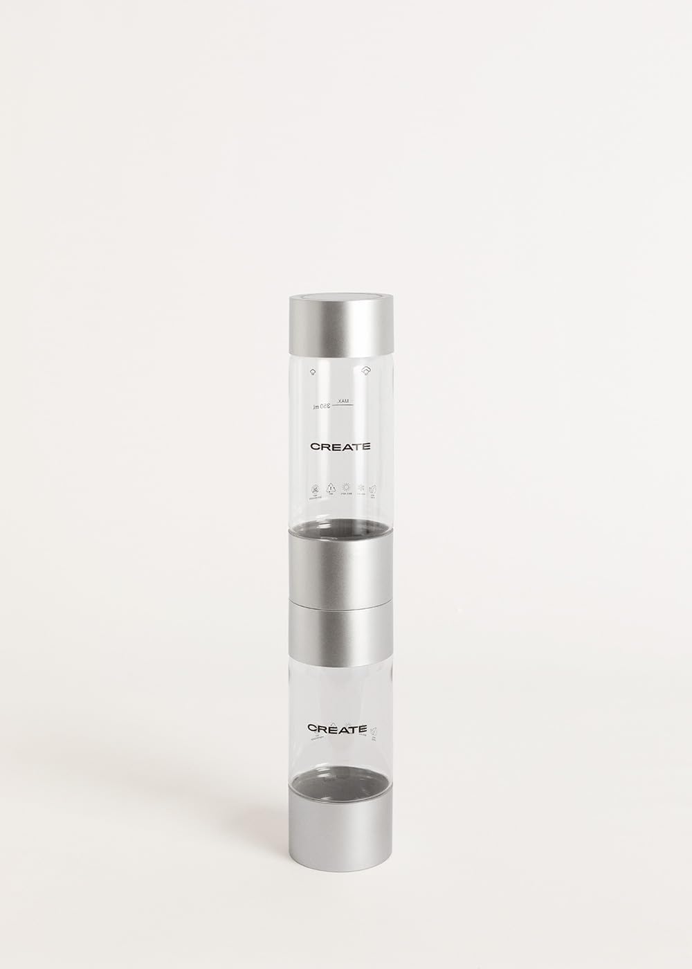 CREATE/SODA MAKER STUDIO/Wassersprudler 1L Sand + Doppelflasche 500ml + 350ml / Keine CO2-Flaschen e