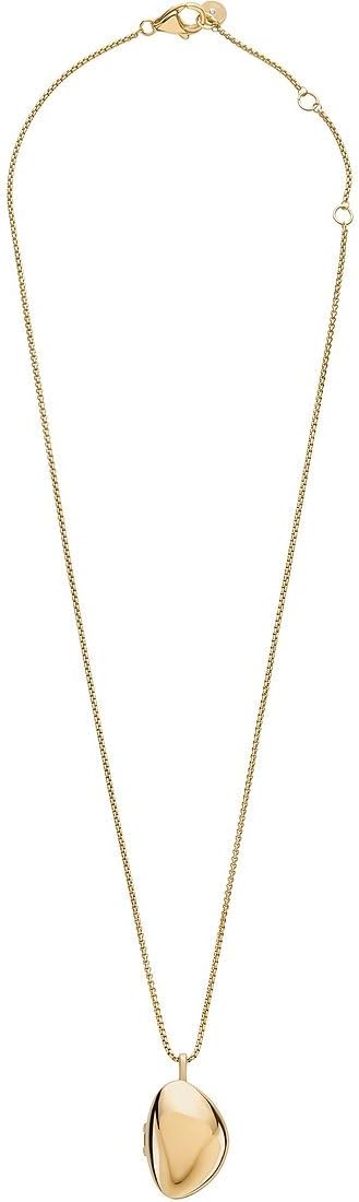 Skagen Damenkette Kariana Anhänger Pebble Edelstahl goldfarben, SKJ1750710 Hell braun, Hell braun