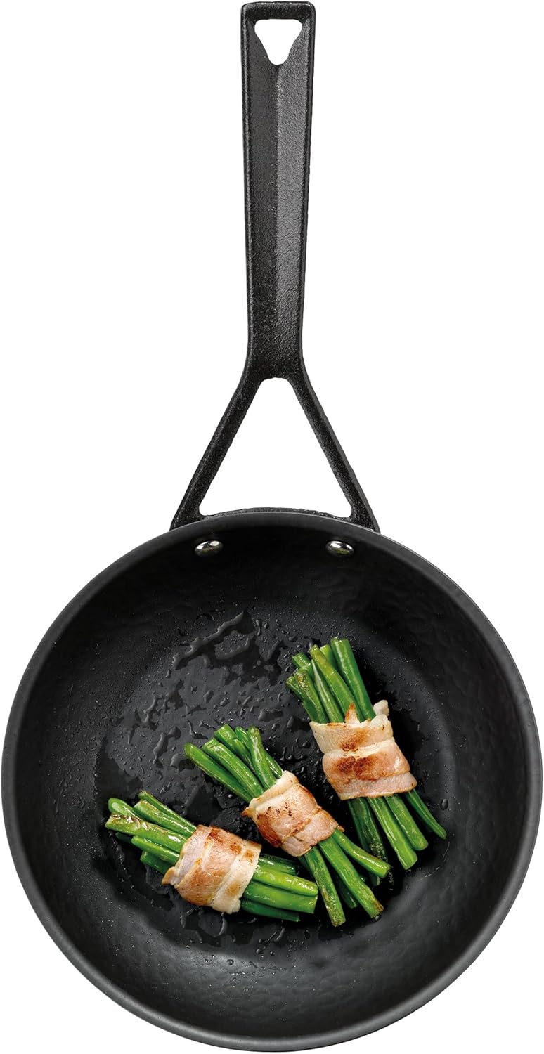 kela 12600 Bratpfanne aus Eisen, Voreingebrannte Eisenpfanne, Induktionsgeeignet, Ø 20 cm, Schwarz,