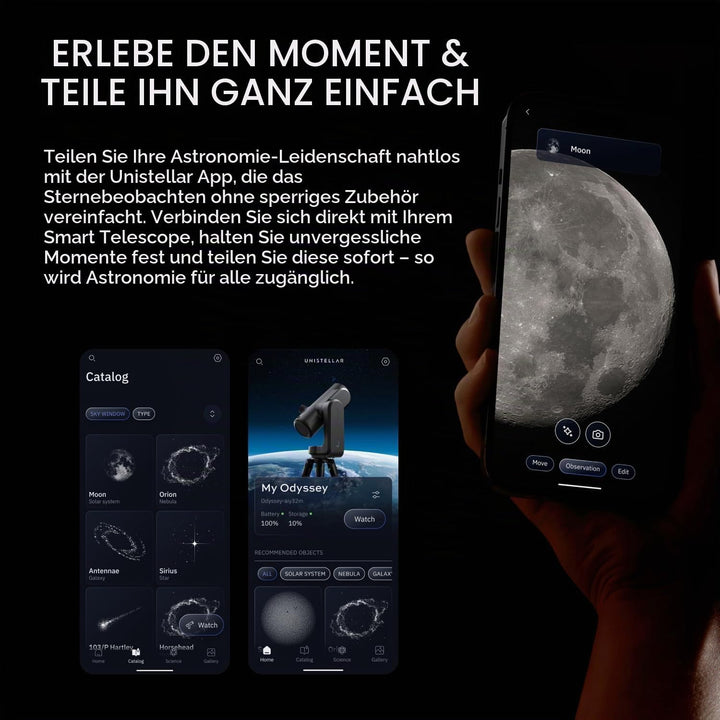 UNISTELLAR Odyssey - Smart digitales Teleskop - Anfänger und erfahrene Benutzer - iPhone und Android