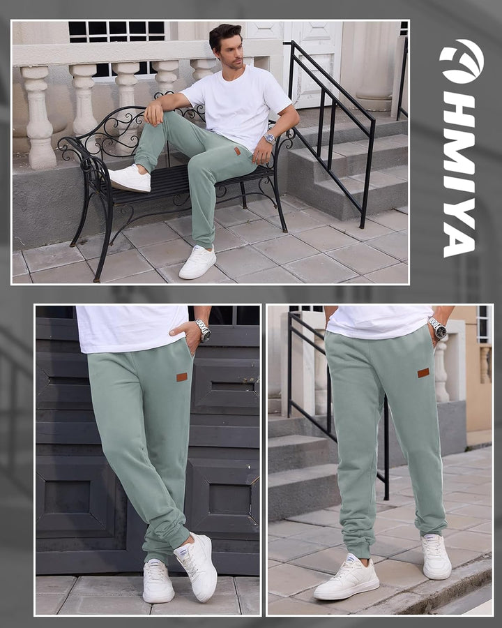 HMIYA Jogginghose Herren Baumwolle Trainingshose Sporthose Freizeithose Lang Hosen Klassische Sweath