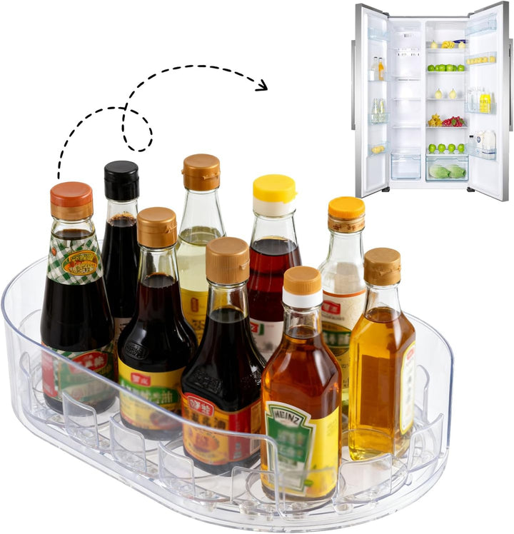 1 Stück Lazy Susan Drehteller Kühlschrank, 360° Drehbarer Kleiner Drehteller Organizer Transparent D