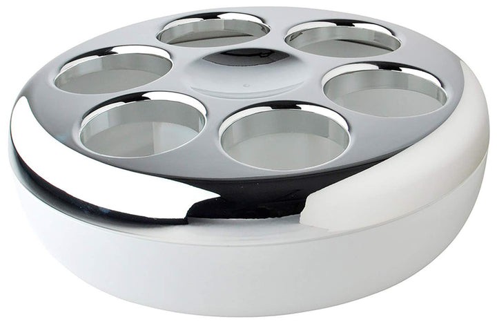 Helios Pure Flaschenkühler, Kunststoff, weiss/Chrom, für 6 Flaschen für 6 Flaschen Weiss/Chrom, für