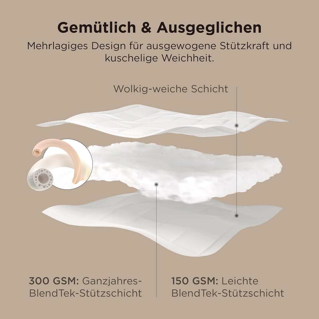 BEDSURE Bettdecke 240x220 Winterdecke 450gsm - 4 Jahreszeiten 2 teilig Bettdecken - Inklusive Ganzja
