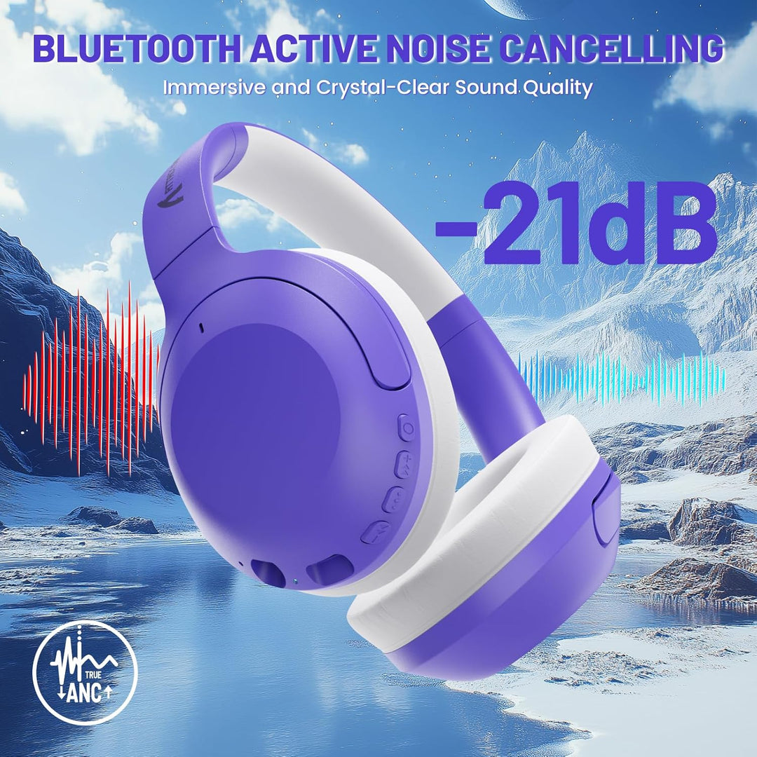 ATTACK SHARK G300 ANC Kabellose Kopfhörer, Ultraleicht Faltbare Over-Ear Kopfhörer mit Kabel/Bluetoo