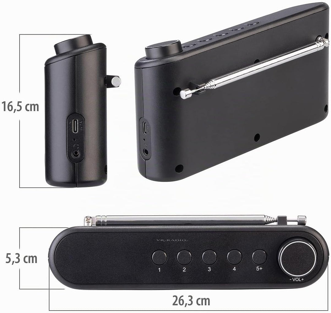 VR-Radio DAB+ Radios: Mobiles Akku-Digitalradio mit DAB+/FM, Farbdisplay, Bluetooth 5.3, 6 W (Mobile