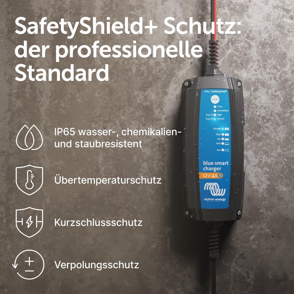 Victron Energy Blue Smart IP65 12-Volt 4 Amp 230V, Batterie Ladegerät, Bluetooth (CEE 7/17)