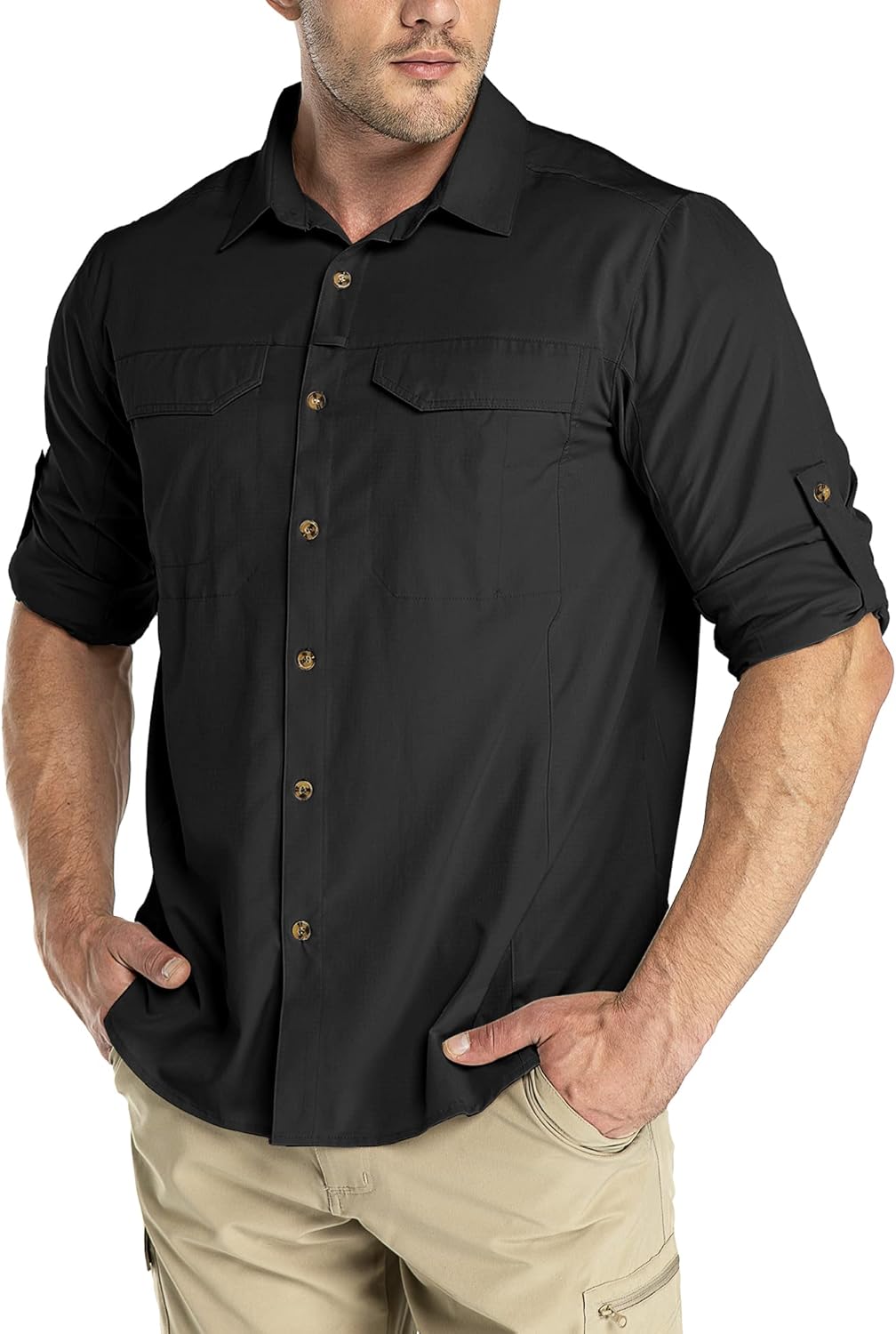 Outdoor Ventures Hemd Herren Freizeithemd Langarm Outdoor Shirt Atmungsaktive Schnell Trocknende Fun