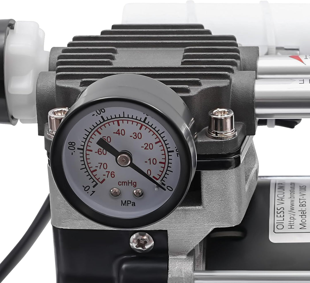 VonVVer Airbrush Kompressor - Vakuumpumpe 48dB Airbrushkompressor 2 Zylinder ölfrei Druckluft Kompre