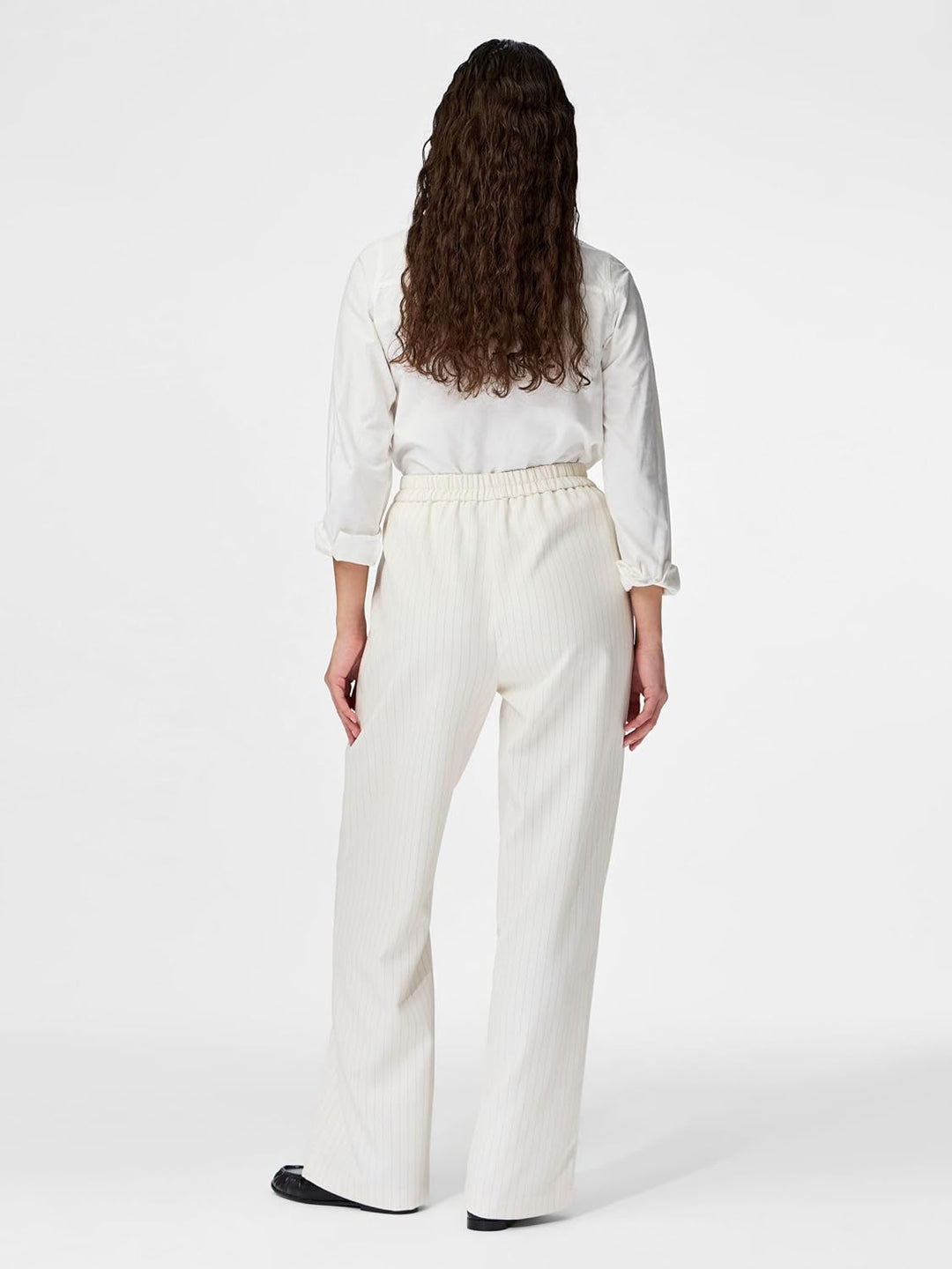 PIECES Female Hose mit weitem Bein PCBOZZY Gestreift S Birch, S Birch
