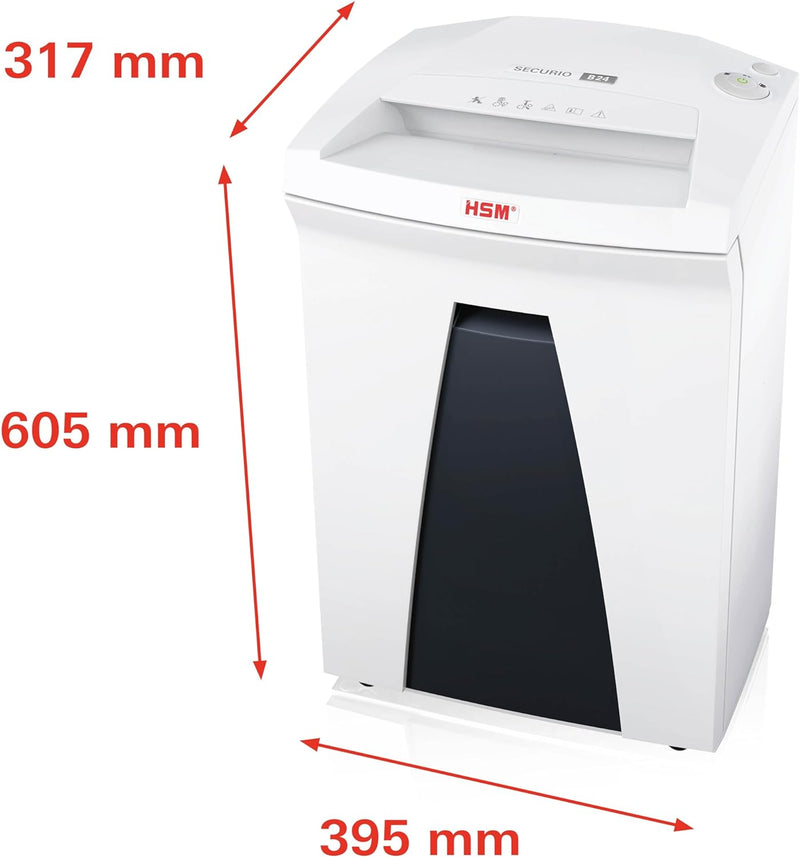 Aktenvernichter HSM SECURIO B24, Sicherheitsstufe 7, 4 Blatt (Partikelschnitt) mit automatischem ֖le