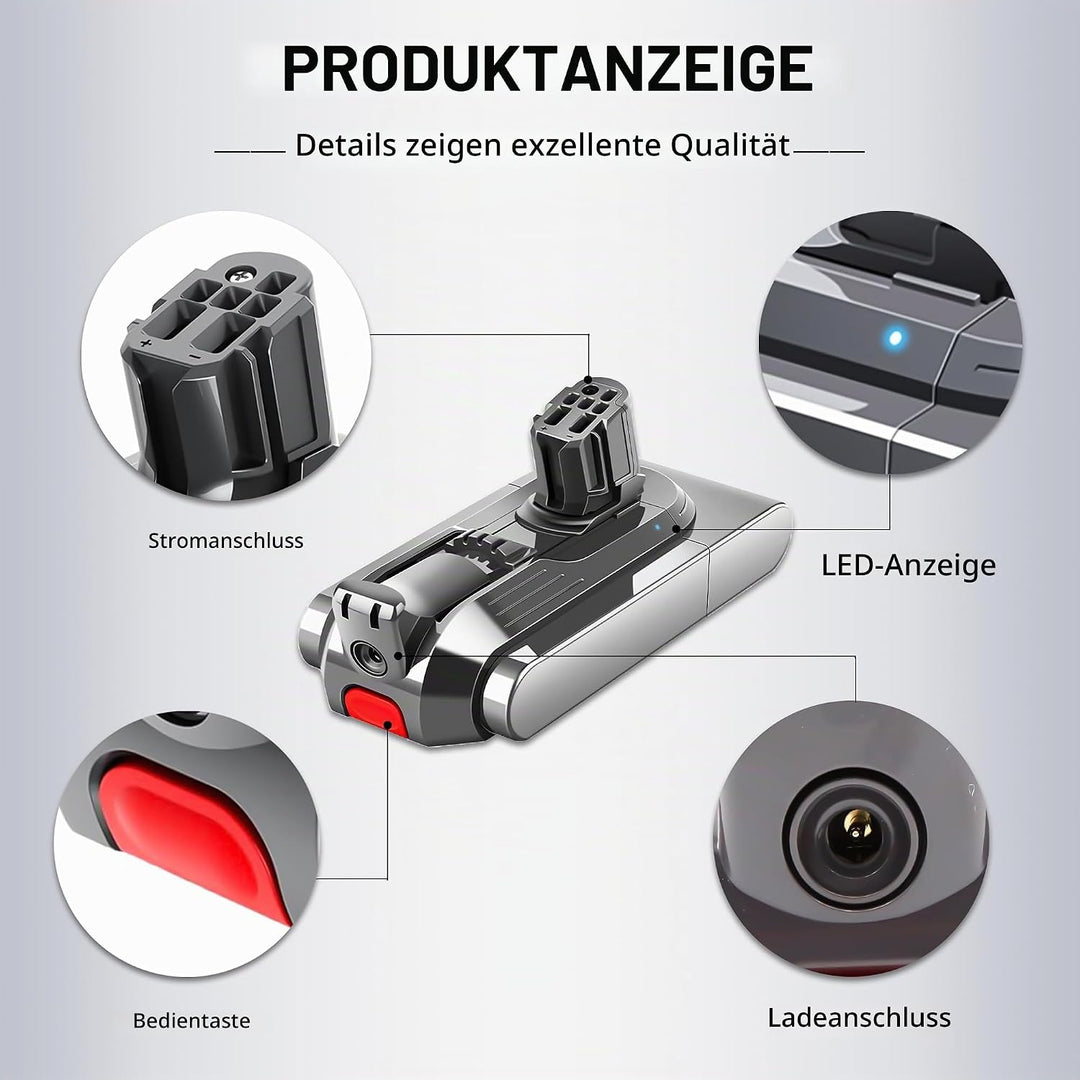 BLESYS V12 Akku für Dyson V12 Detect Slim/Fluffy/Absolute Staubsauger 965470-01 484607 (Nicht für SV