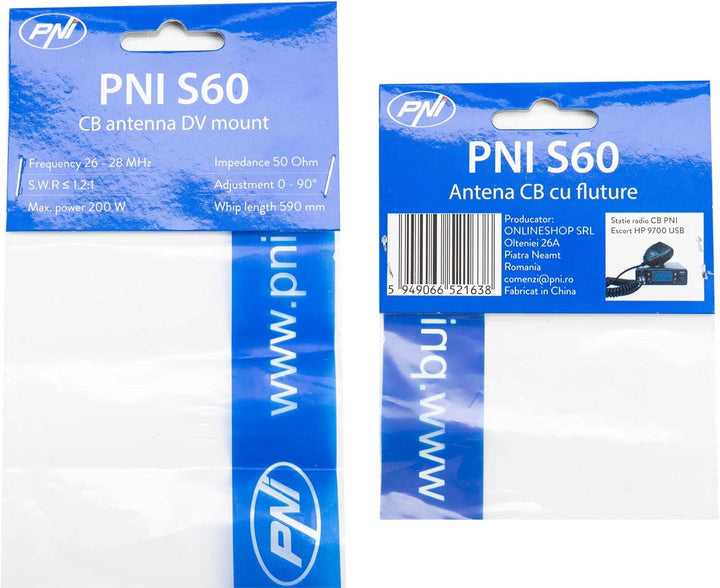 CB-Antenne PNI S60 mit Butterfly, Halterung, Kabel und PL-Stecker