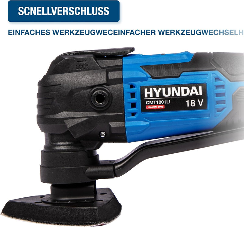 HYUNDAI Akku Multifunktionswerkzeug CMT1801LI, Multitool, Multicutter, Oszillationssäge, Vibrationss