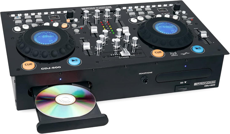 Pronomic CDJ-500 Full-Station Doppel DJ CD-Player (Standalone-Format, Phone/Line-Eingänge, CD, MP3 C