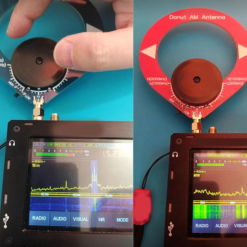 2 Stück Donut AM MW SW Antenne Tragbare Rahmenantenne für Kurzwellenradio